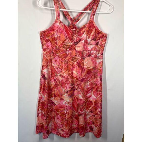 Marmot Dresses & Skirts - Marmot Women's Geometric Sleeveless Shelf Bra Racerback Taryn Dress Red Orange M